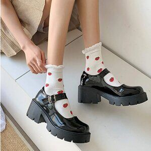 Minimalist Platform Chunky Heeled Mary Janes